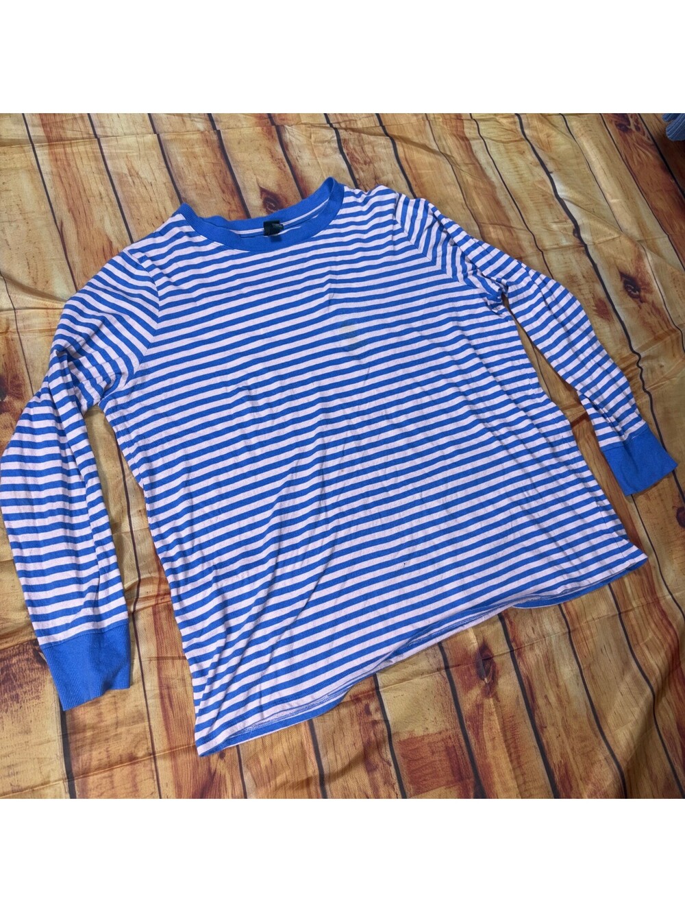 Blue Pink Striped Long Sleeve Top